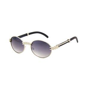 Men Hip Hop Sunglasses Round Silver Black Lens Street Fashion Metal Lentes Gafas